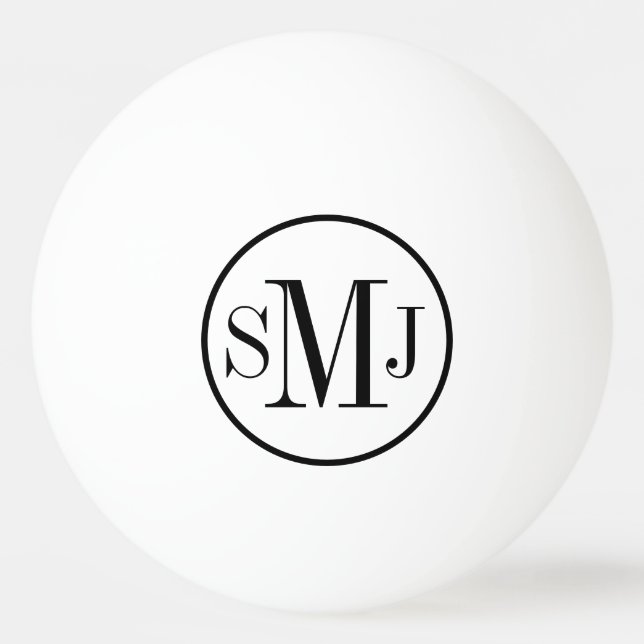 Elegant Monogrammed Ping Pong Ball (Front)