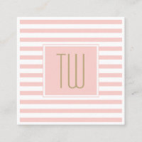 Elegant Monogrammed Pink Gold Text Modern