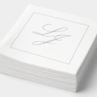 Elegant Monogrammed Simple Script Wedding Silver