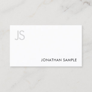 Elegant Monogrammed Sleek Design Modern Plain Business Card