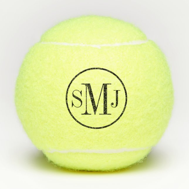 Elegant Monogrammed Tennis Balls (Front)