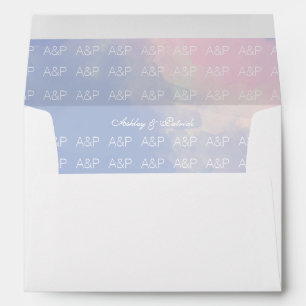 Elegant Monogrammed Watercolor inside, wedding Envelopes