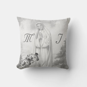 Elegant Monogrammed with Name  Rose Throw Pillow