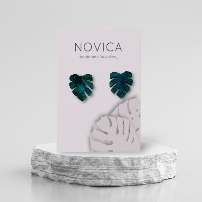 Elegant Monstera Leaf Earring Display Card (Creator Uploaded)