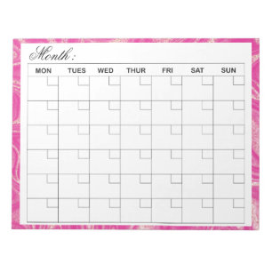  Elegant Monthly Calendar Planner  Notepad
