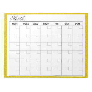  Elegant Monthly Calendar Planner  Notepad