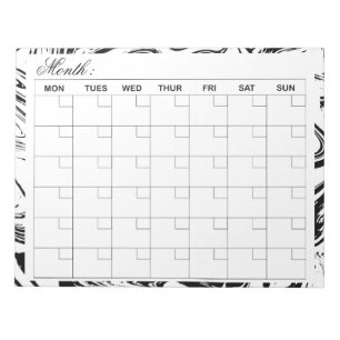  Elegant Monthly Calendar Planner  Notepad