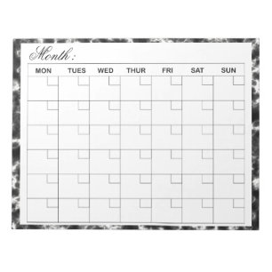Elegant Monthly Calendar Planner Notepad