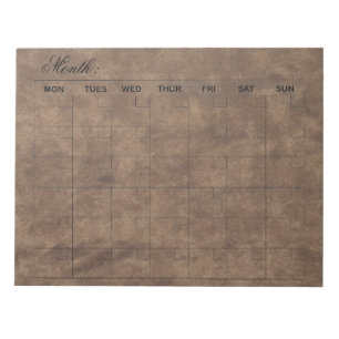  Elegant Monthly Calendar Planner  Notepad