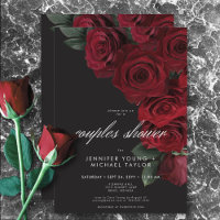 Elegant Moody Blood Roses Floral Couples Shower