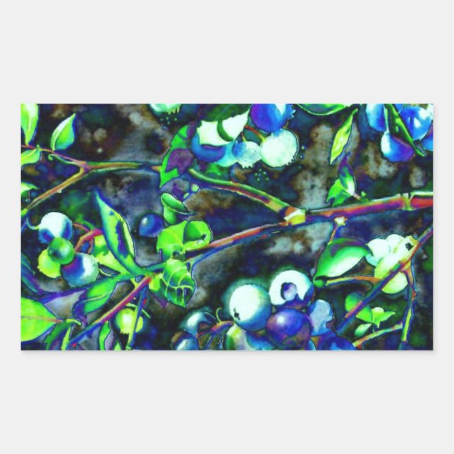 Elegant moody blueberry watercolor painting sticker (Front)