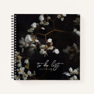 Elegant Moody Dark Floral To-Do List Notebook