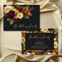 Elegant Moody Jewel Vintage Floral Birthday Party