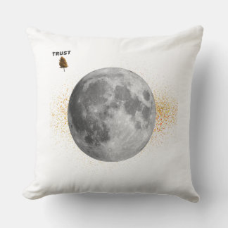Elegant Moon and Starry Night Throw Pillow
