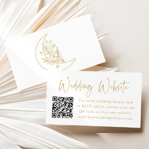 Elegant Moon and Stars Gold Wedding Website Enclosure Card