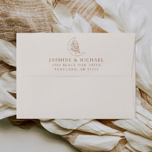 Elegant Moon and Stars Terracotta Wedding Envelope