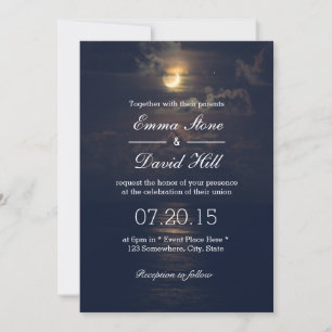 Elegant Moon Night Wedding Invitations