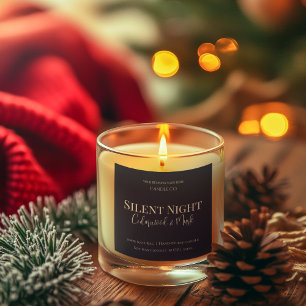 Elegant Moon & Stars Custom Holiday Candle Label
