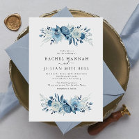 Elegant moonlight blue watercolor floral wedding