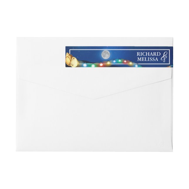Elegant Moonlight Wedding Wrap Around Label (Back)
