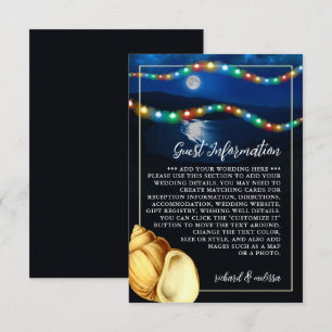 Elegant Moonlit Beach Wedding Detail Enclosure Card