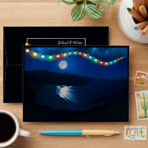 Elegant Moonlit Beach Wedding Envelope