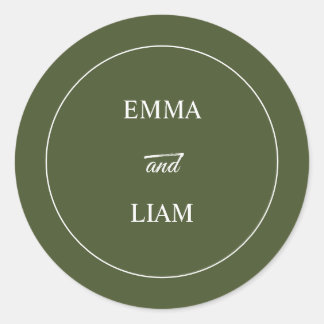 Elegant morden classic Wedding Monogram Sticker