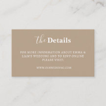 Elegant morden Wedding Details Enclosure Cards