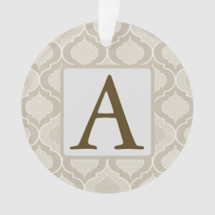 Elegant Moroccan Trellis Pattern in Neutral Tones Ornament