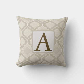 Elegant Moroccan Trellis Pattern in Neutral Tones Throw Pillow