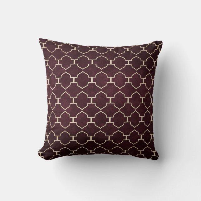  Elegant Moroccan Trellis Pattern Pillow (Front)