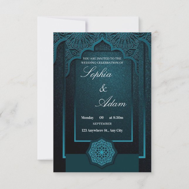 Elegant Moroccan Wedding Invitation (Front)