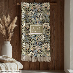 Elegant Morris Inspired Pimpernel Art Nouveau Fleece Blanket