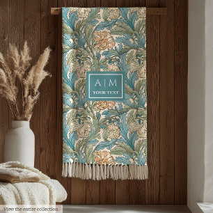 Elegant Morris Inspired Pimpernel Art Nouveau Fleece Blanket