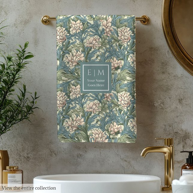 Elegant Morris Inspired Pimpernel Floral Pastel Bath Towel Set (Elegant Morris Inspired Pimpernel Floral Pastel Bath Towel Set)