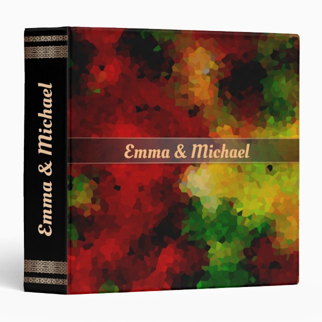 Elegant, mosaic pattern, multi-coloured, abstract binder (Front/Spine)