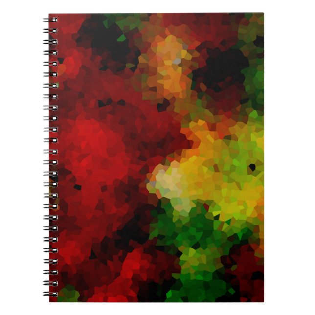 Elegant, mosaic pattern, multi-coloured, abstract notebook (Front)