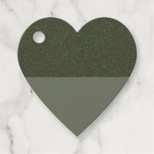 Elegant Moss Green Heart Favour Tag – Customizable
