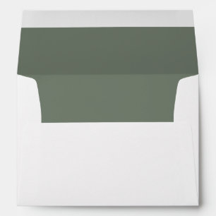 Elegant Moss Green Lined Wedding Envelope