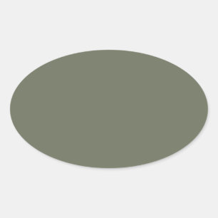 Elegant Moss Green Oval Sticker – Customizable