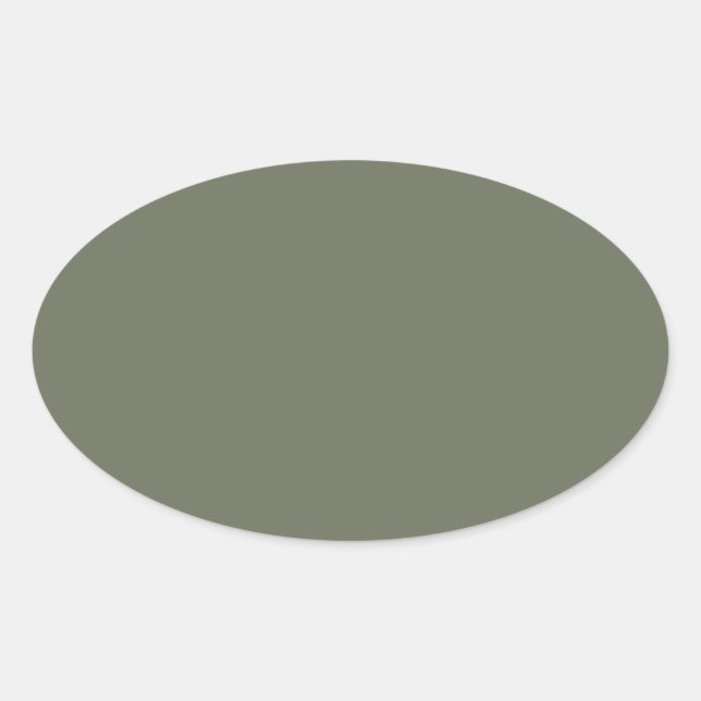 Elegant Moss Green Oval Sticker – Customizable (Front)