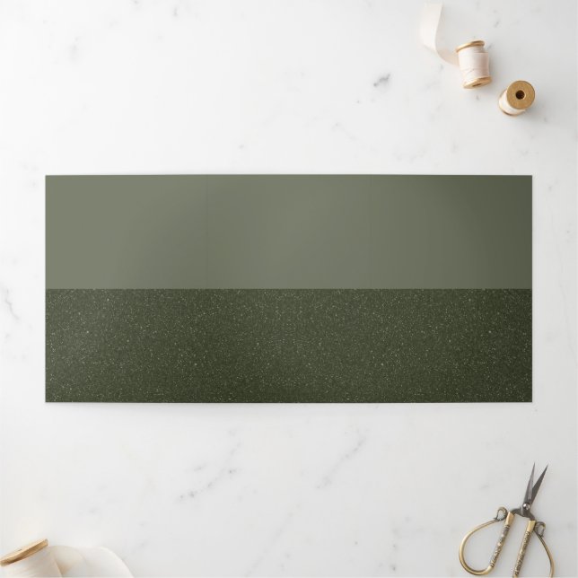 Elegant Moss Green Trifold Invitation – Customize (Outside)