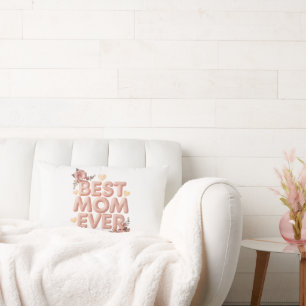 Elegant Mother & Daughter 3D Typography Forever Lumbar Pillow