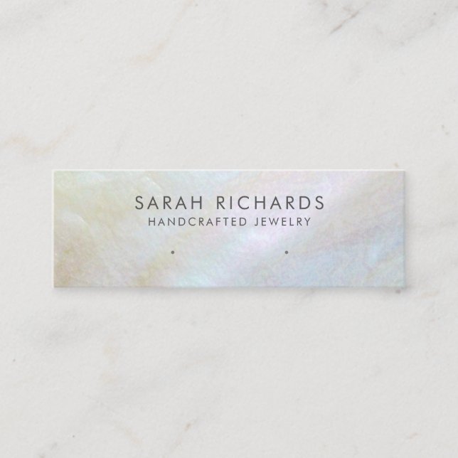 Elegant Mother of Pearl Earring Display Mini Business Card (Front)