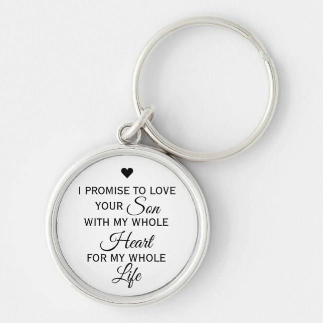 Elegant Mother of the Groom Bridal Gift From Bride Keychain (Front)