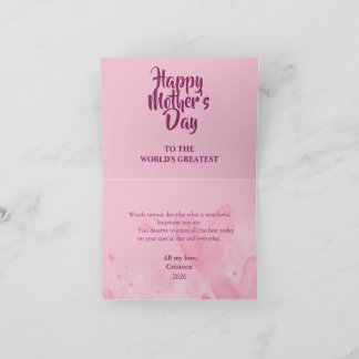 Elegant Mother’s Day Card – Sweet Love Message for