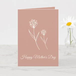 Elegant Mother"s Day Dusty Rose Simple Flowers Card