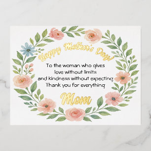 Elegant Mother’s Day Postcard & Floral Watercolor