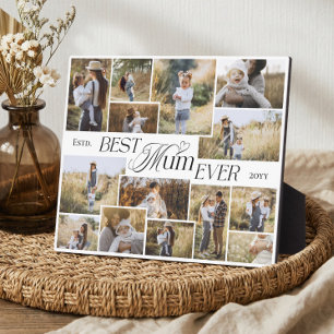 Elegant Mothers Day Best Mum Ever Photo Collage Plaque