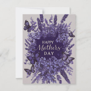 Elegant Mother's Day Card with Purple Lavender